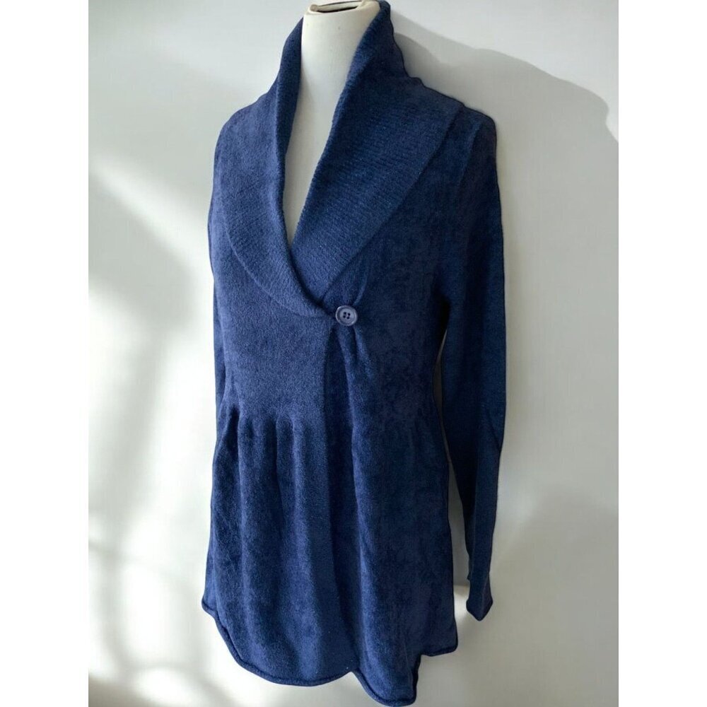Newport News Large Blue Knit Retro Boho Sweater Button Closure Vintage Y2K NEW - Picture 7 of 8